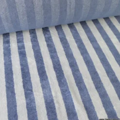 Tissu micro éponge de bambou à rayures Baltique et Indigo