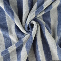 Tissu micro éponge de bambou à rayures Baltique et Indigo