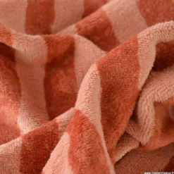 Tissu micro éponge de bambou à rayures Marsala et Paprika