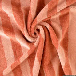 Tissu micro éponge de bambou à rayures Marsala et Paprika
