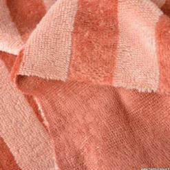 Tissu micro éponge de bambou à rayures Marsala et Paprika