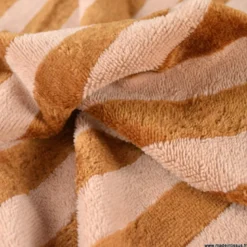 Tissu micro éponge de bambou à rayures Skin et Caramel