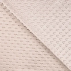 Tissu minky motif coeur coloris Sable clair