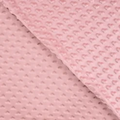 Tissu minky motif coeur coloris Vieux Rose