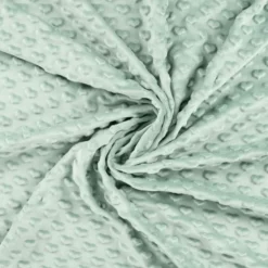 Tissu minky motif coeur coloris Vert Céladon