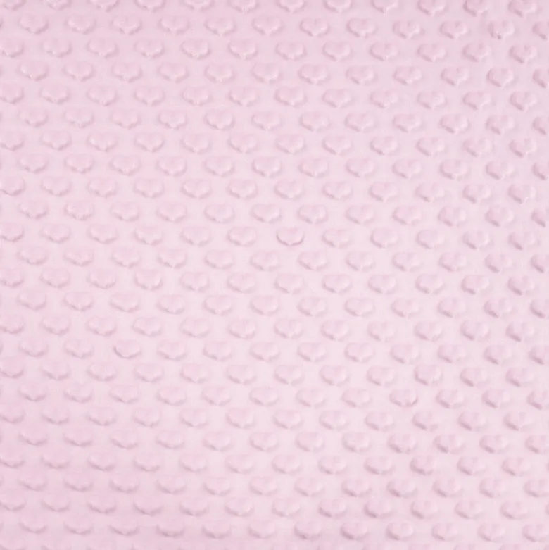 Tissu minky motif coeur coloris Rose