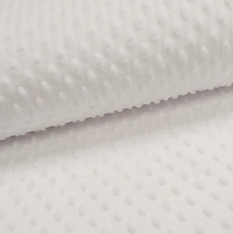 Tissu minky pois blanc cassé - OEKO TEX