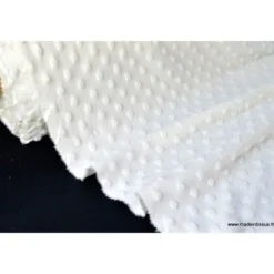 Tissu minky POIS BLANC - OEKO TEX