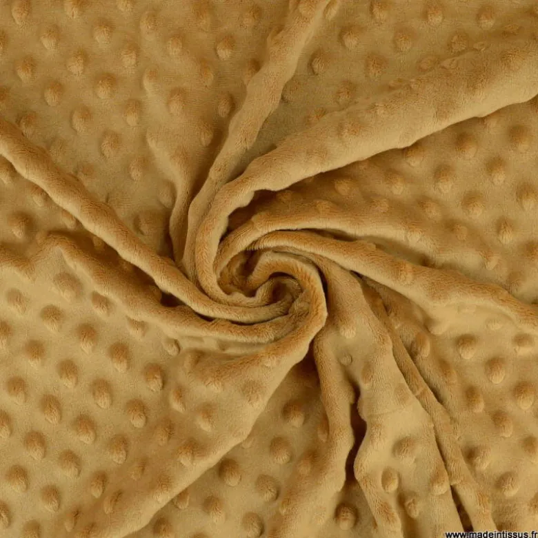 Tissu minky pois Camel - OEKO TEX