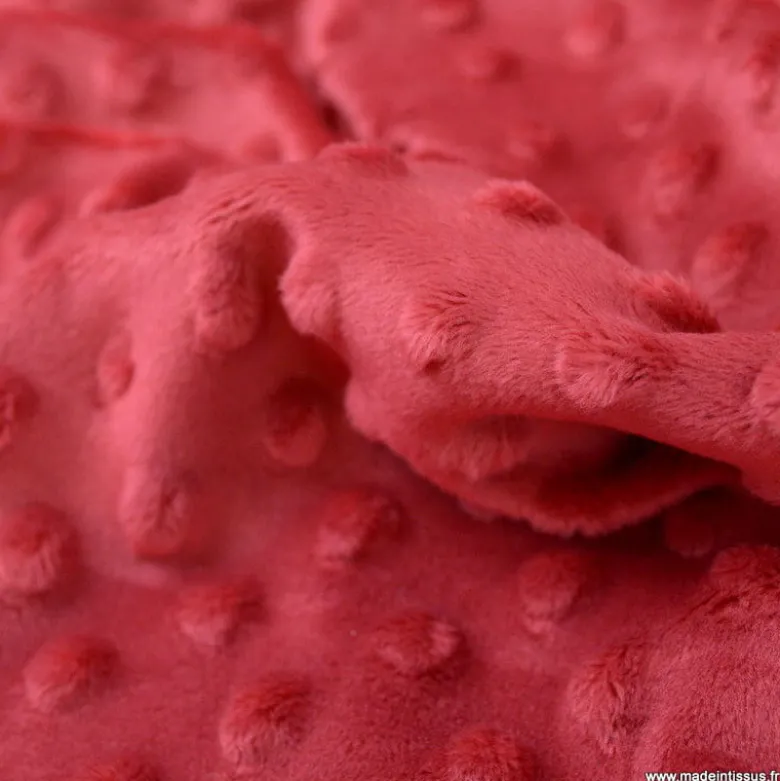 Tissu minky pois Cardinal - OEKO TEX