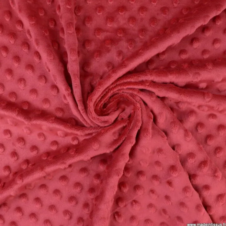 Tissu minky pois Cardinal - OEKO TEX