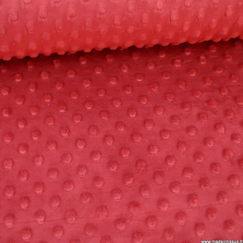 Tissu minky pois Cardinal - OEKO TEX