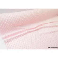 Tissu MINKY POIS coloris rose - OEKO TEX