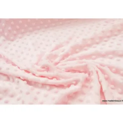 Tissu MINKY POIS coloris rose - OEKO TEX