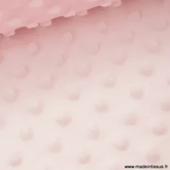 Tissu MINKY POIS coloris rose - OEKO TEX