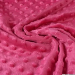 Tissu minky pois Fuchsia