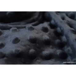 Tissu minky pois gris anthracite - OEKO TEX