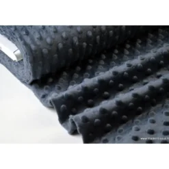Tissu minky pois gris anthracite - OEKO TEX