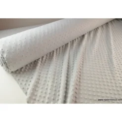 Tissu minky POIS GRIS - OEKO TEX