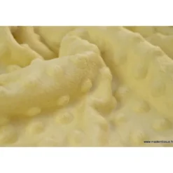 Tissu minky pois jaune - OEKO TEX