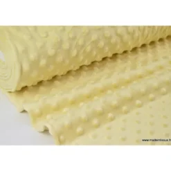 Tissu minky pois jaune - OEKO TEX