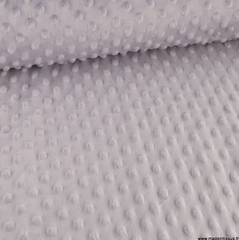 Tissu minky pois Lilas clair - OEKO TEX