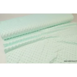 Tissu minky POIS MENTHE clair 21 - OEKO TEX
