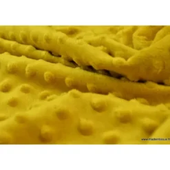 Tissu minky POIS MOUTARDE - OEKO TEX