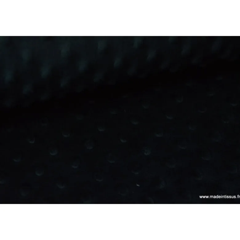 Tissu minky POIS NOIR - OEKO TEX