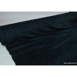Tissu minky POIS NOIR - OEKO TEX