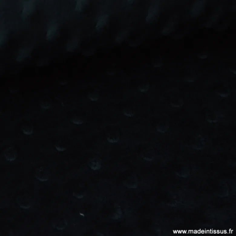 Tissu minky POIS NOIR - OEKO TEX