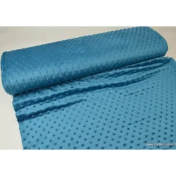 Tissu minky POIS PETROLE clair