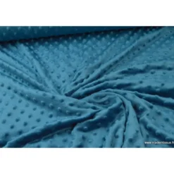 Tissu minky POIS PETROLE clair