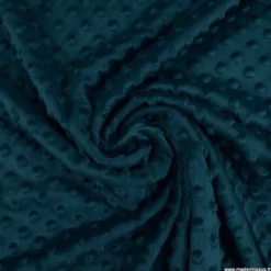 Tissu minky pois Pétrole foncé - oeko tex