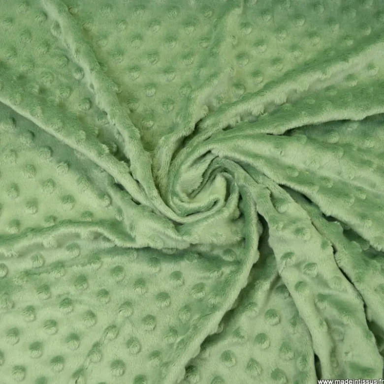 Tissu minky pois Romarin - OEKO TEX