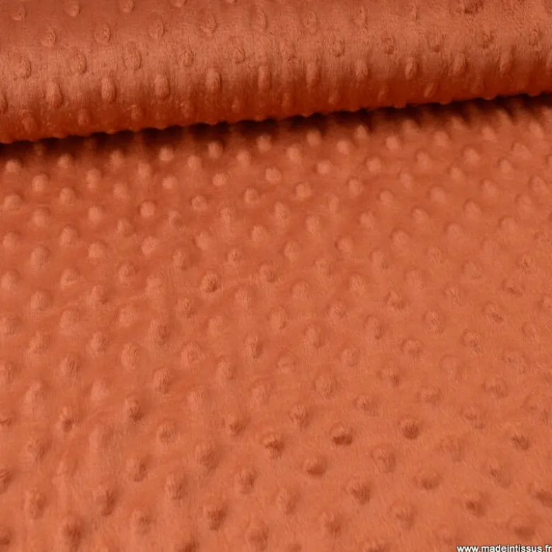 Tissu minky pois Terracotta - OEKO TEX