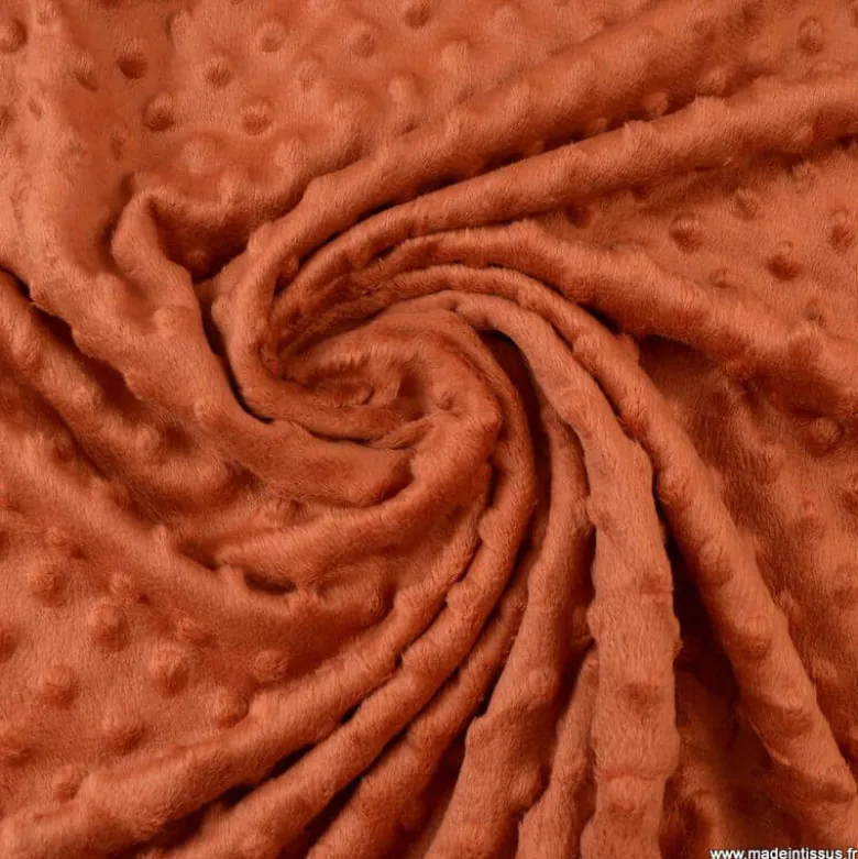 Tissu minky pois Terracotta - OEKO TEX