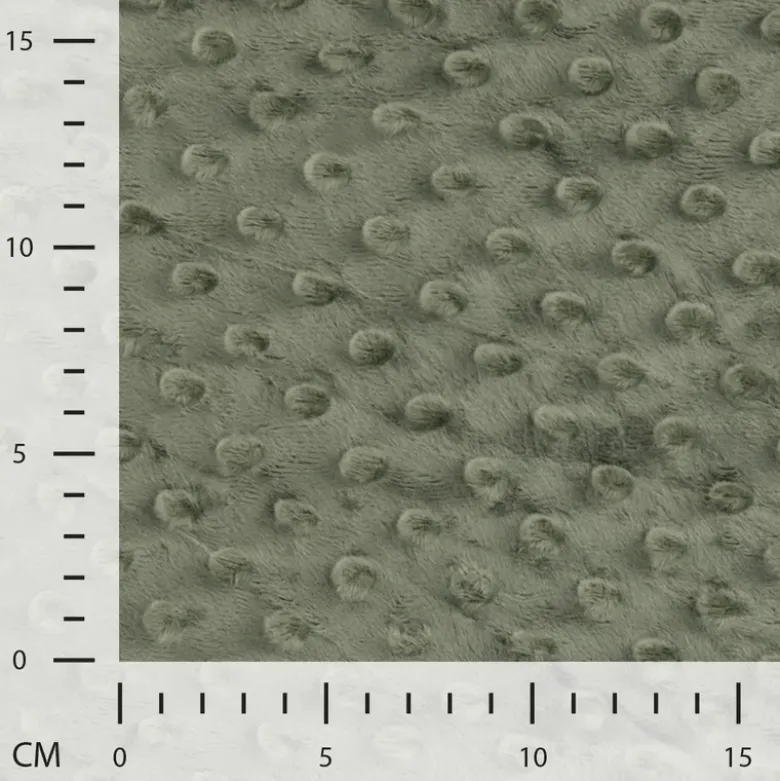 Tissu minky pois Vert kaki - OEKO TEX