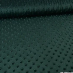 Tissu minky pois vert sapin - OEKO TEX