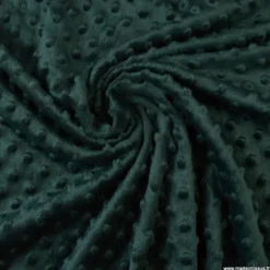 Tissu minky pois vert sapin - OEKO TEX