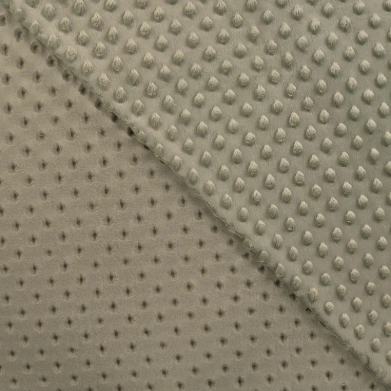 Tissu minky pois Vert Tilleul - OEKO TEX