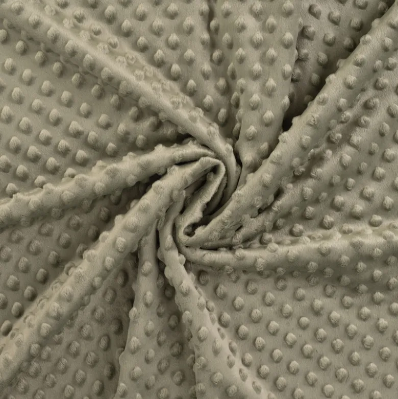 Tissu minky pois Vert Tilleul - OEKO TEX