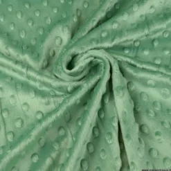 Tissu minky pois vert Tilleul - oeko tex