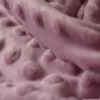 Tissu minky POIS VIEUX ROSE - OEKO TEX