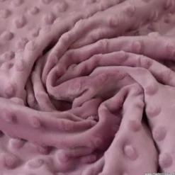 Tissu minky POIS VIEUX ROSE - OEKO TEX