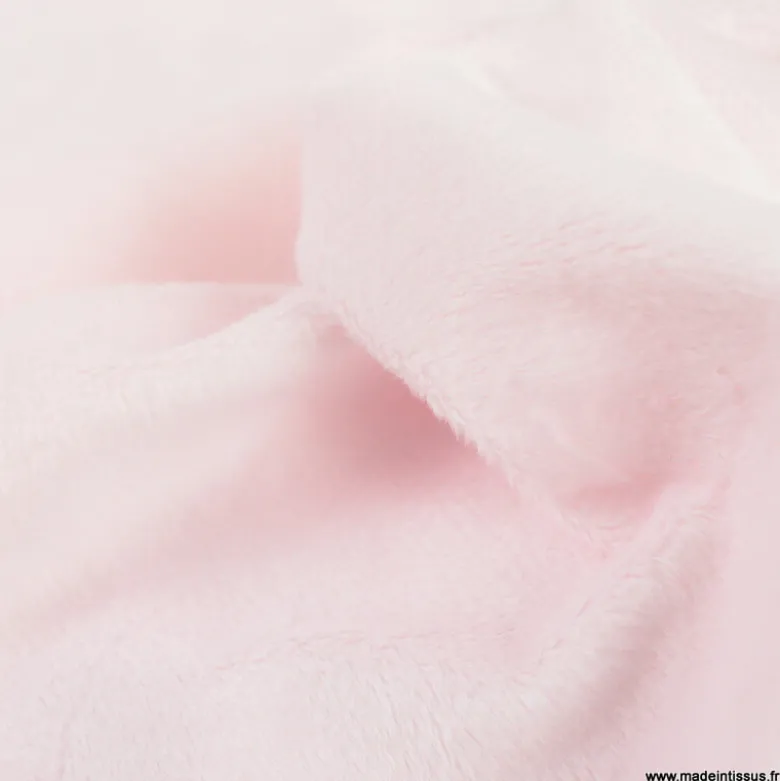 Tissu minky Ras ultra doux Rose - OEKO TEX