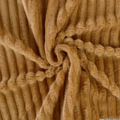 Tissu minky Rayures côtelé coloris Camel - OEKO TEX
