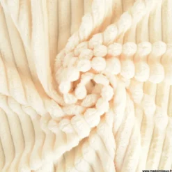 Tissu minky Rayures côtelé coloris Ecru - OEKO TEX
