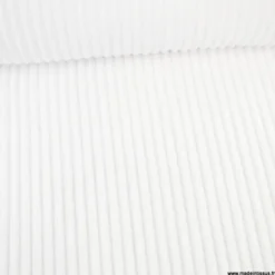 Tissu minky Rayures côtelé Ernest coloris Blanc