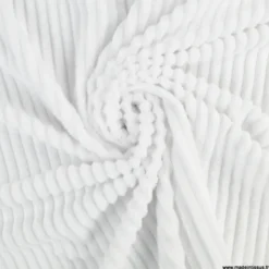 Tissu minky Rayures côtelé Ernest coloris Blanc